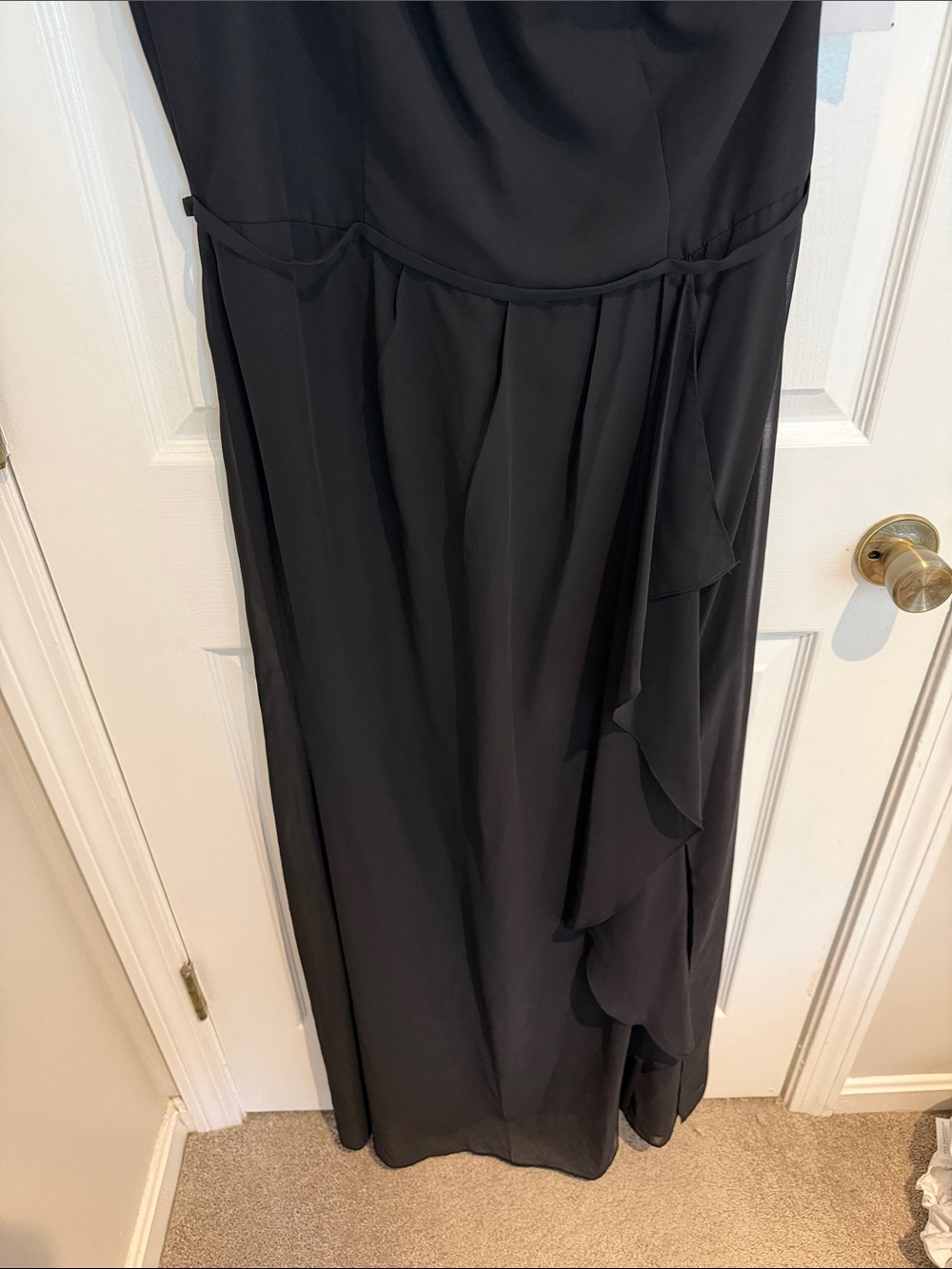 NWT David's Bridal One-Shoulder Black Evening Gown - Picture 4 of 7